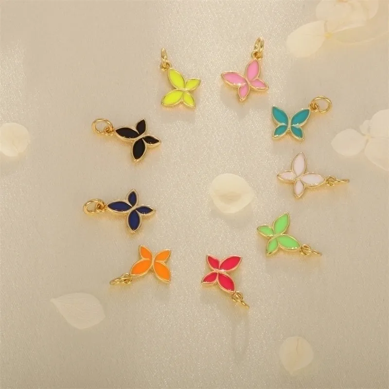1 Piece Ig Style Cute Romantic Butterfly Copper Enamel Plating Jewelry Accessories