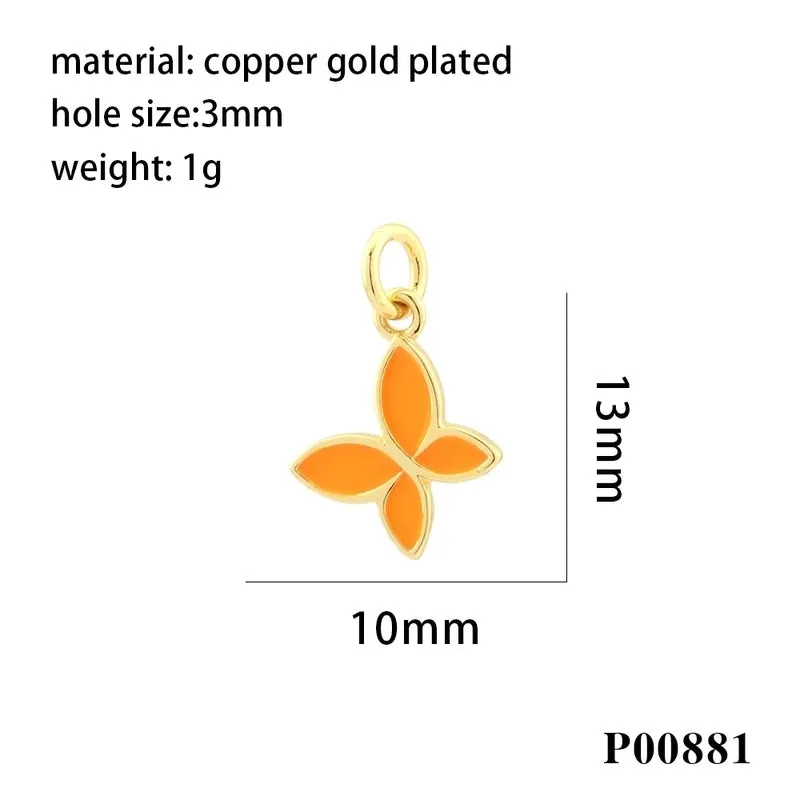1 Piece Ig Style Cute Romantic Butterfly Copper Enamel Plating Jewelry Accessories