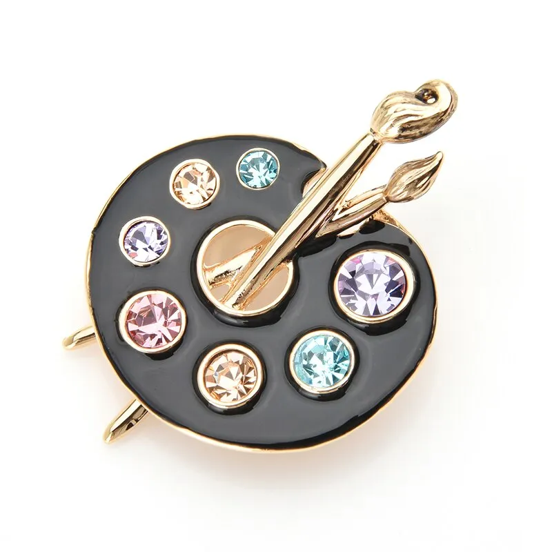 2-color Painting Palette Brooches Women Men