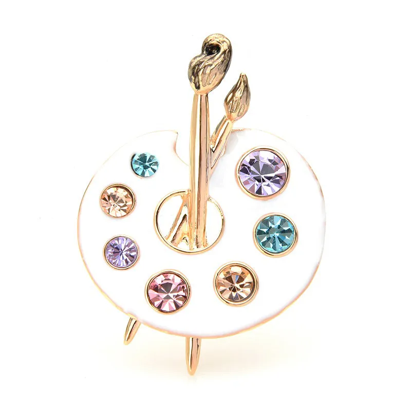 2-color Painting Palette Brooches Women Men