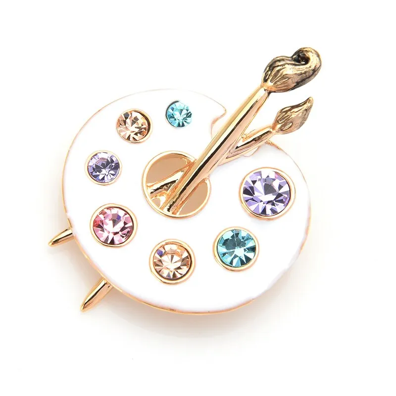 2-color Painting Palette Brooches Women Men
