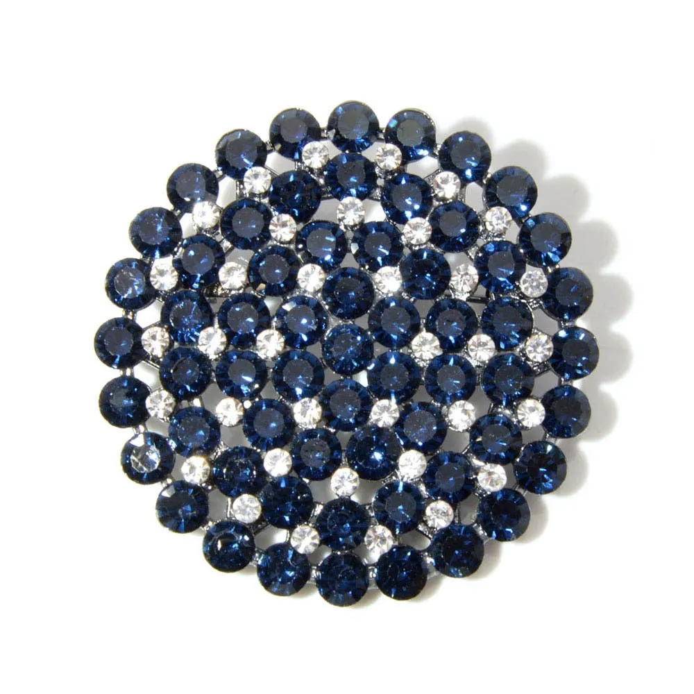 4 Colors Choose Rhinestone Large Round Flower Brooches for Women