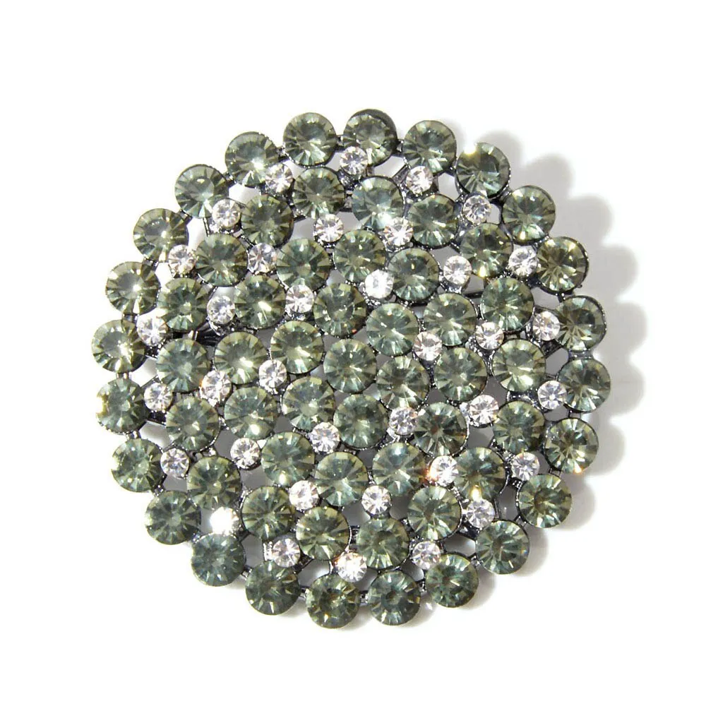 4 Colors Choose Rhinestone Large Round Flower Brooches for Women