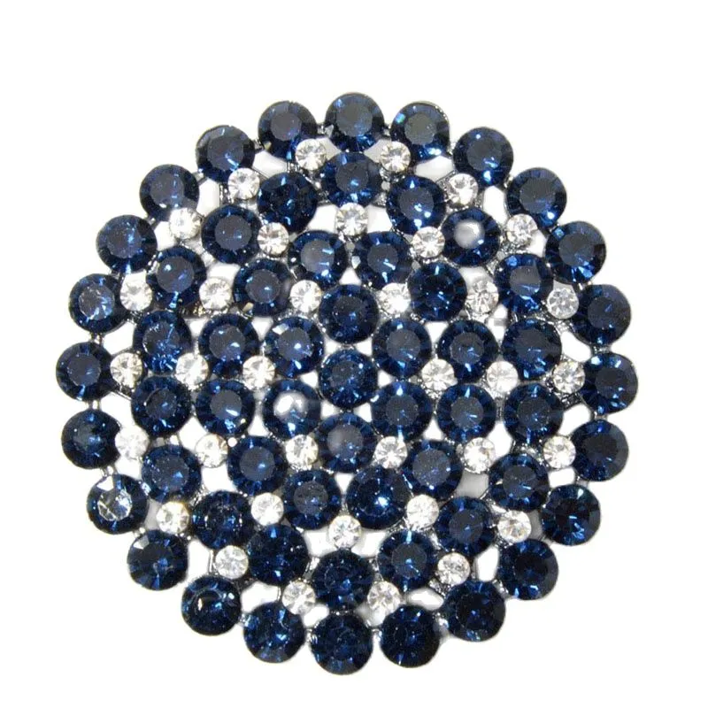 4 Colors Choose Rhinestone Large Round Flower Brooches for Women