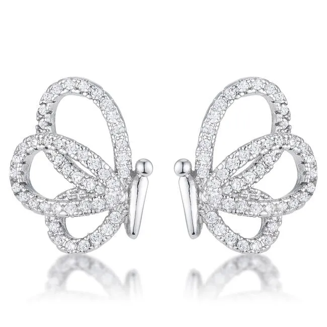 .45 Ct CZ Butterfly Stud Earrings