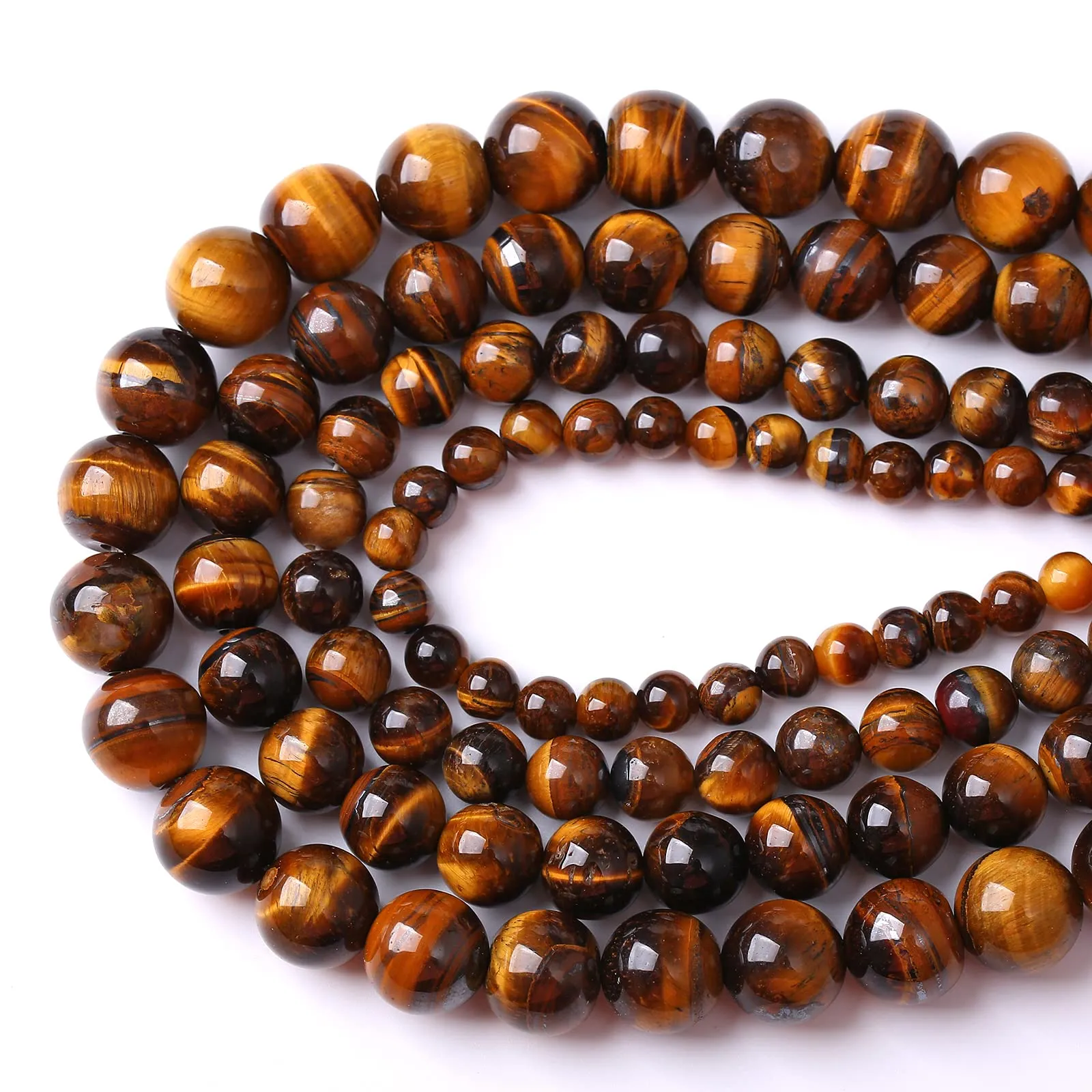 6MM 60PCS Natural Stone Yellow Tiger Eye Stone with Iron Mine Beads for Jewelry Making DIY Bracelet Energy Crystal Healing Power Iron Yellow Tiger Eye 6mm