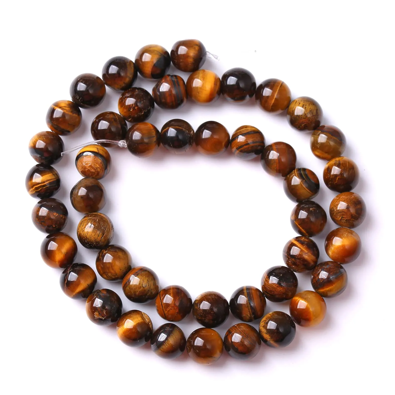 6MM 60PCS Natural Stone Yellow Tiger Eye Stone with Iron Mine Beads for Jewelry Making DIY Bracelet Energy Crystal Healing Power Iron Yellow Tiger Eye 6mm