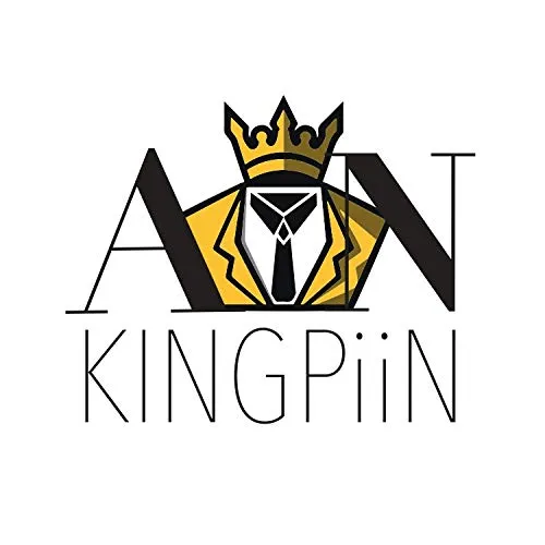 A N KINGPiiN Lapel Pin for Men Angel Wings with Crystal Hanging Chain Brooch Suit Stud, Shirt Studs Men's Accessories (Gold)