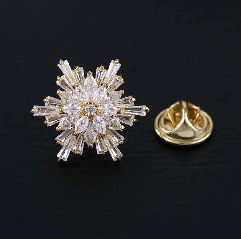 Big Flower Crystal Brooch Brooch Bridal Wedding Dress Costume Brooch Fashion Women Party Jewelry Accessories