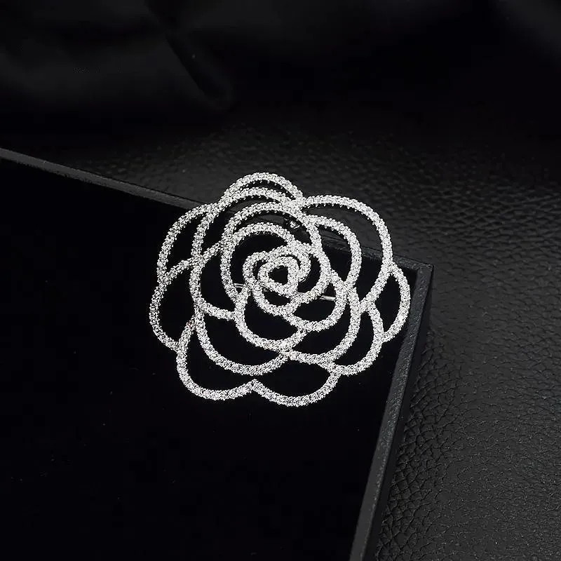 Big Flower Crystal Brooch Brooch Bridal Wedding Dress Costume Brooch Fashion Women Party Jewelry Accessories
