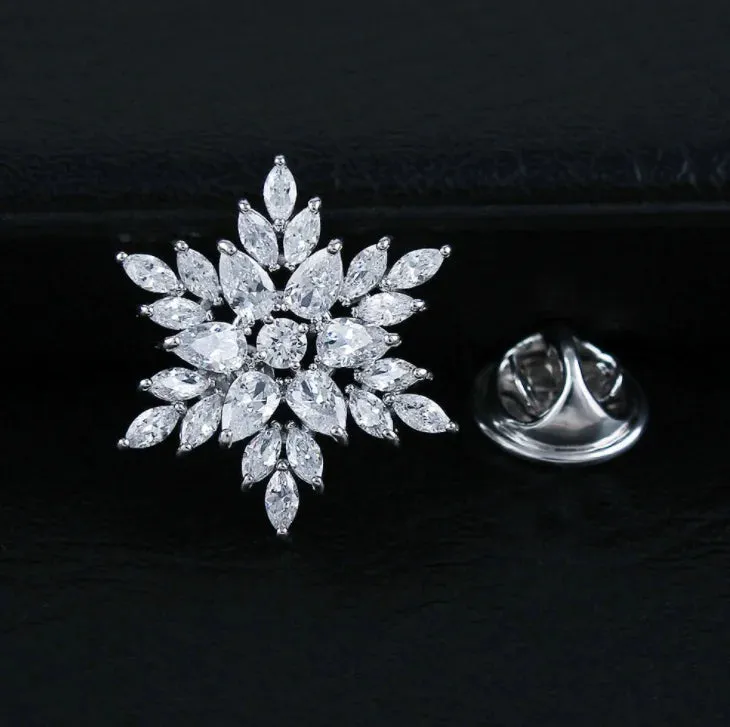 Big Flower Crystal Brooch Brooch Bridal Wedding Dress Costume Brooch Fashion Women Party Jewelry Accessories
