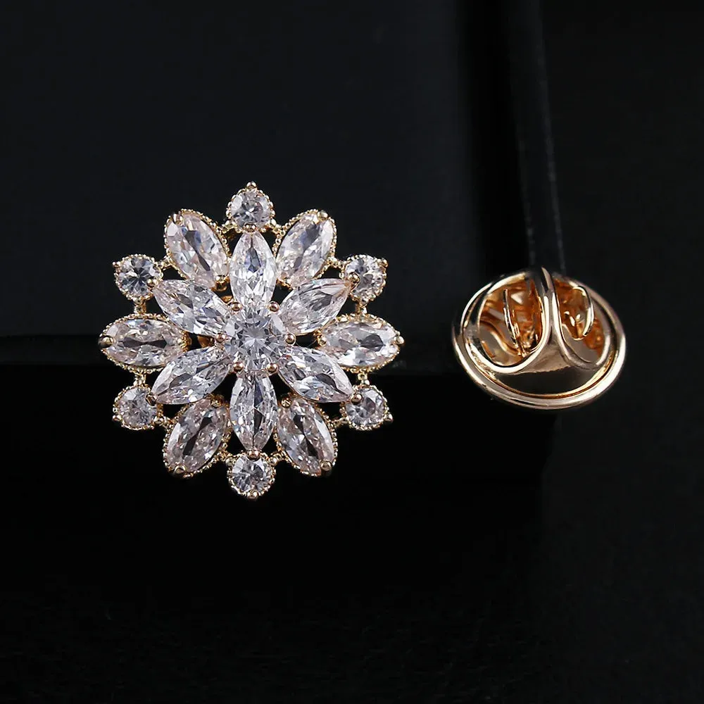 Big Flower Crystal Brooch Brooch Bridal Wedding Dress Costume Brooch Fashion Women Party Jewelry Accessories