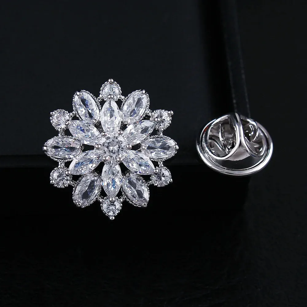 Big Flower Crystal Brooch Brooch Bridal Wedding Dress Costume Brooch Fashion Women Party Jewelry Accessories