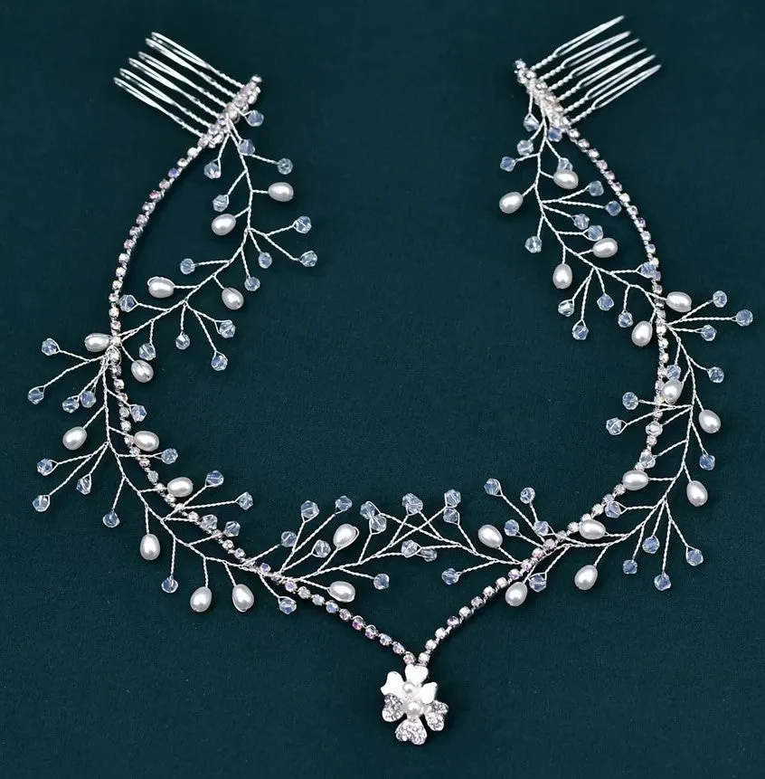 Bridal Hair Accessories l Rhinestone Wedding Forehead Headband l Hair Comb l HairPiece HP-30
