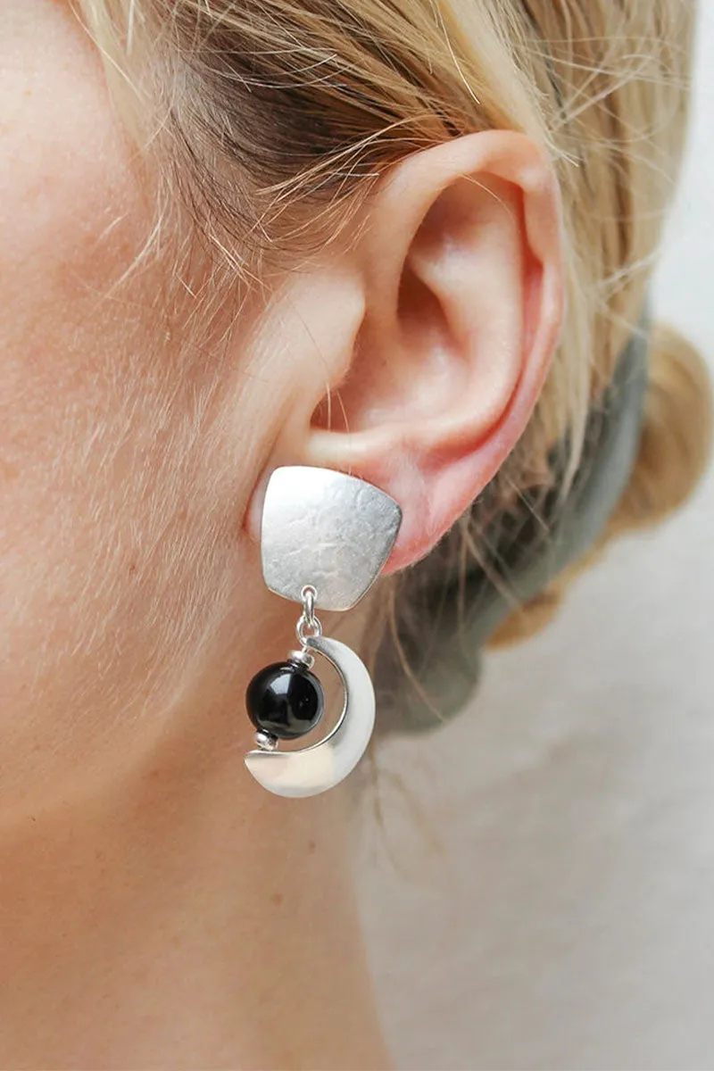 Crescent Bead Clip-On Earrings