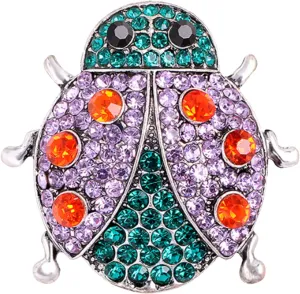 Cute Red Crystal Bee Brooch Pin Rhinestone Animal Lapel Brooches Novelty Funny Pins Fashion Jewelry Suit Brooches Accessories for Women Men