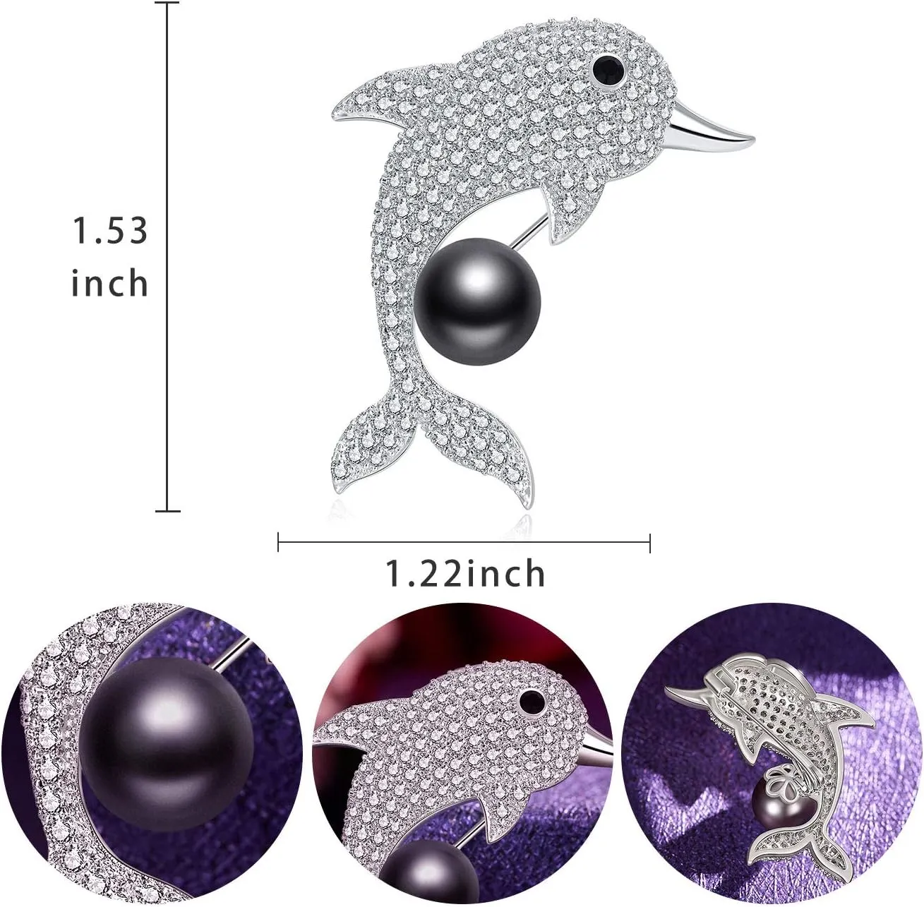 Dolphin brooch,Broches Jewelry with Austria Crystal Women's Brooches & Pins