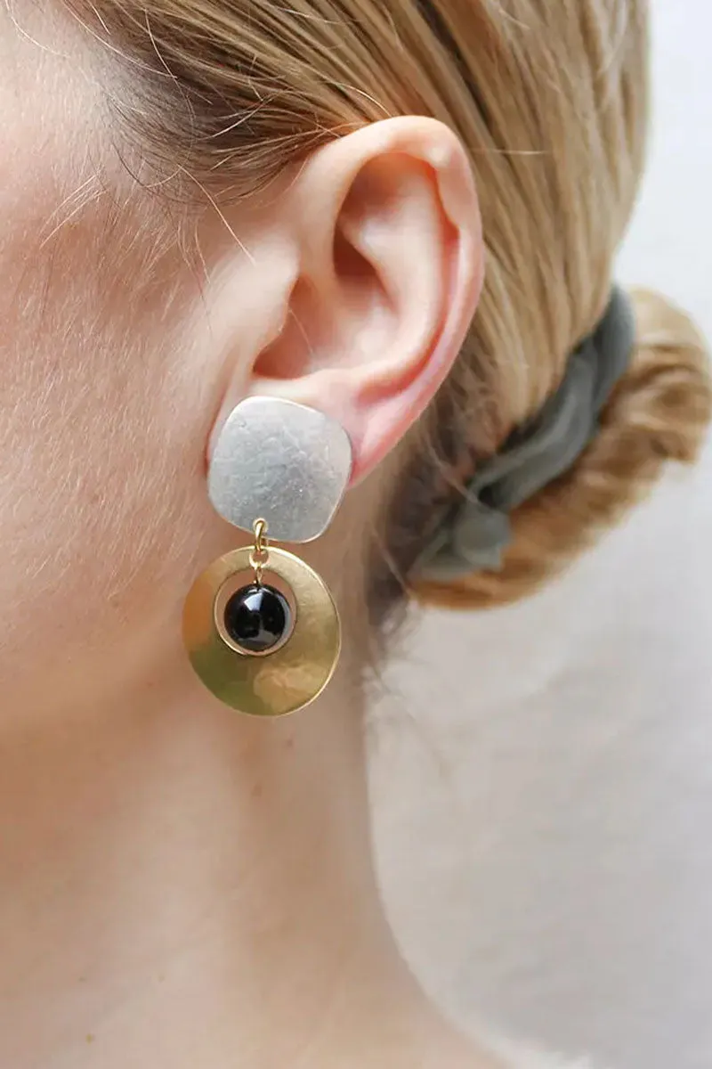 Drop Disc Clip-On Earrings