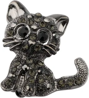 FEELMEM Crystal Rhinestone Cat Brooch Pin Rose Gold Shining Brooches for Women Girls Wedding/Banquet/Birthday Party