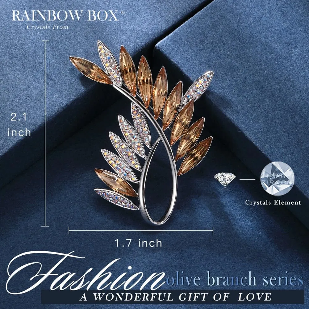 Flower Brooch,Broches Jewelry with Austria Crystal Women's Brooches & Pins
