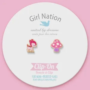Friendly Forest Pair Clip-On Earrings