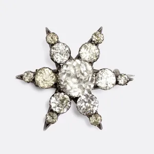 Georgian Rock Crystal Star Brooch