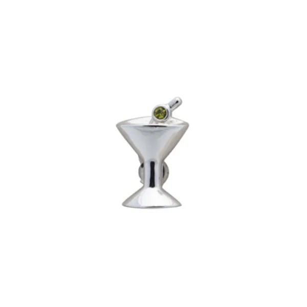 Green Olive Martini Glass Lapel Pin