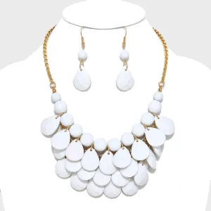 iLLASPARKZ Layered Teardrop Gemstone Cluster Bib Necklace