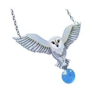 Jareth The White Barn Owl Necklace by Cherryloco Jewellery