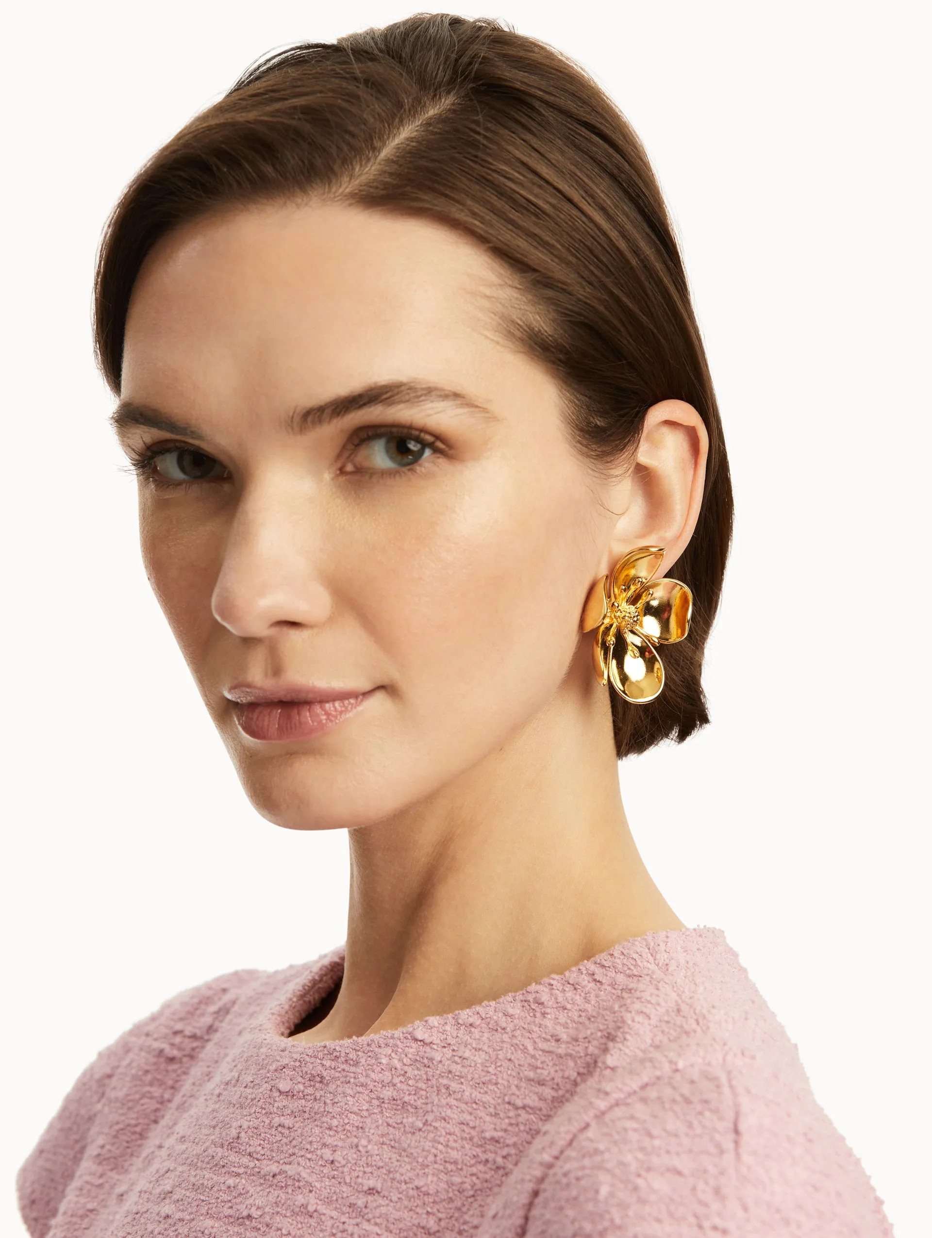 Large Cherry Blossom Clip-On Earrings