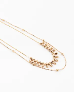 Layered Teardrop Bead Necklace