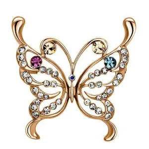 LO2794 - Flash Rose Gold White Metal Brooches with Top Grade Crystal  in Multi Color