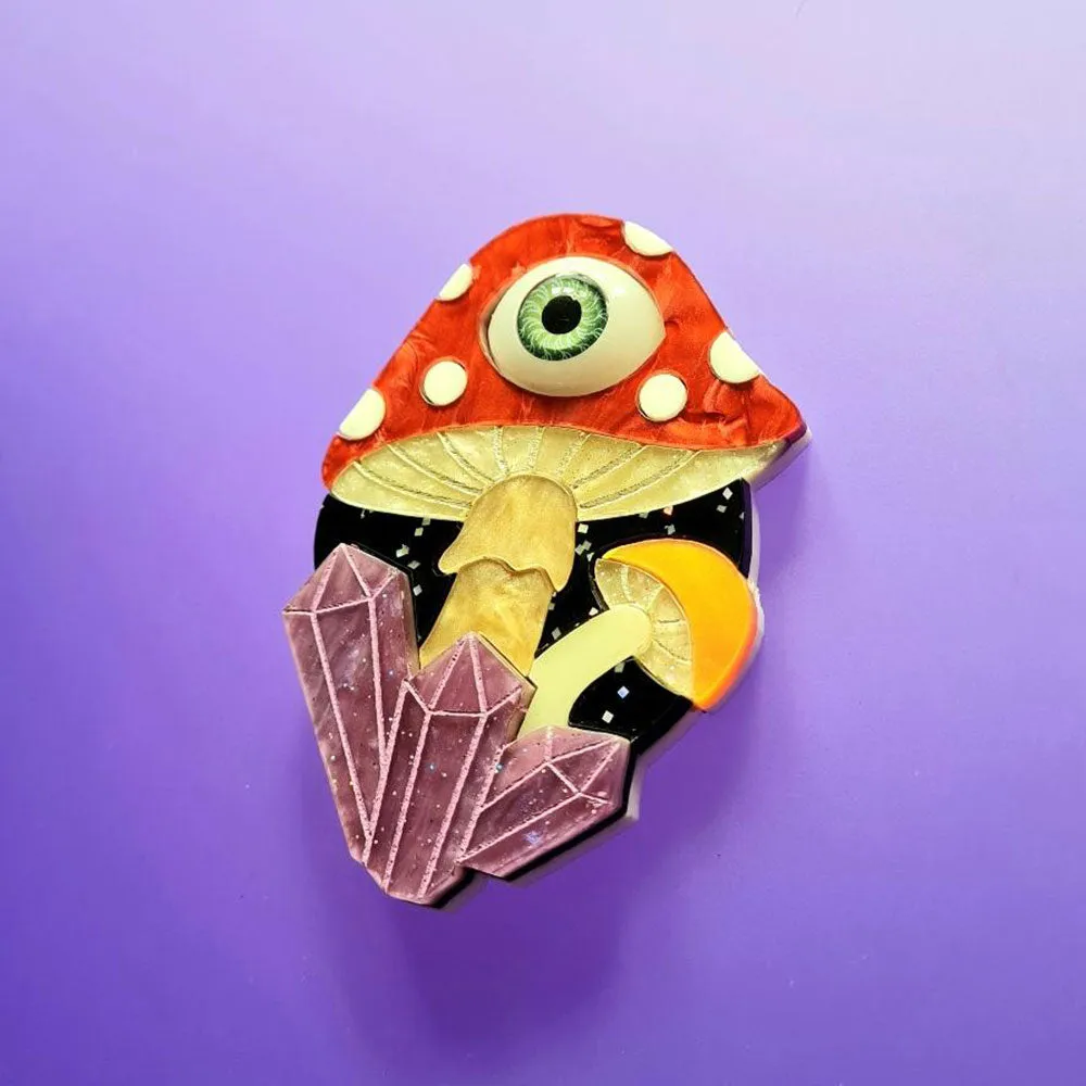 Magic Mushroom Brooch by Cherryloco Jewellery