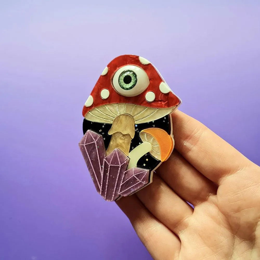 Magic Mushroom Brooch by Cherryloco Jewellery