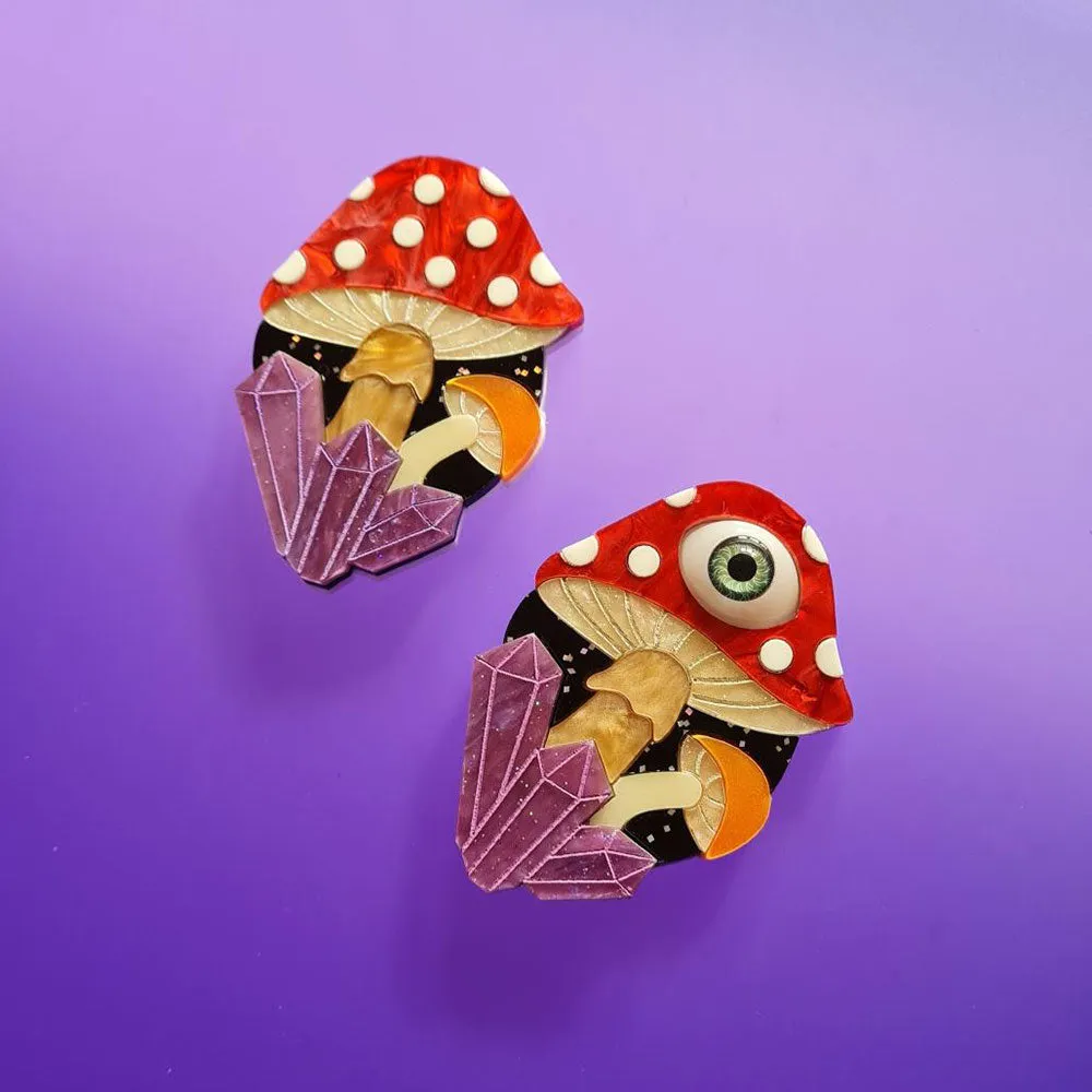 Magic Mushroom Brooch by Cherryloco Jewellery