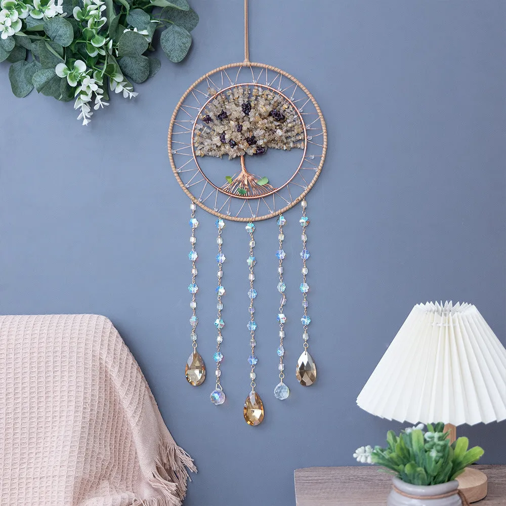 Natural Agate Crystal Crushed Stone Dream Catcher