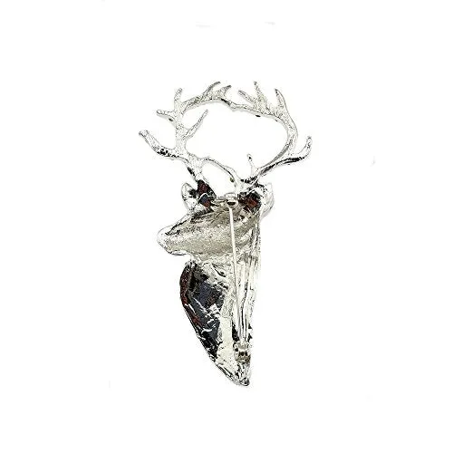 Product Rhinestone Christmas Wapiti Brooches Pins Clear Crystal Deer Head Brooch