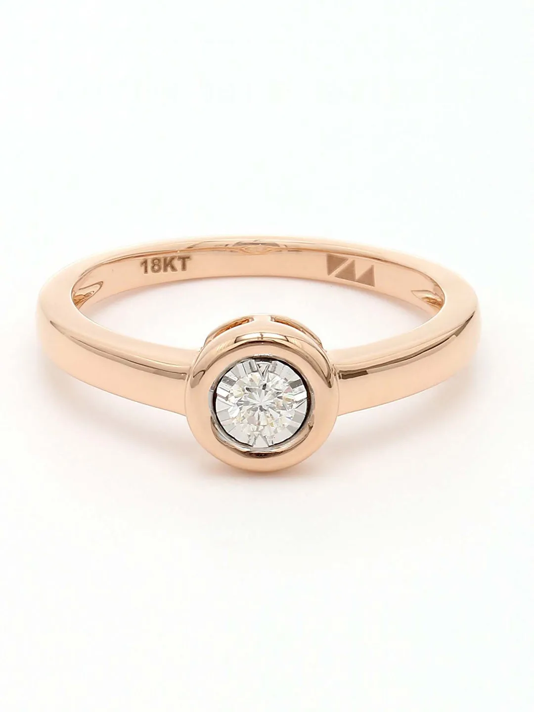 Real Diamond Illussion Solitaire Star Ring