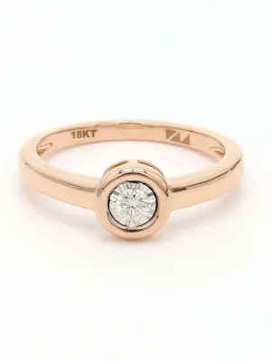 Real Diamond Illussion Solitaire Star Ring