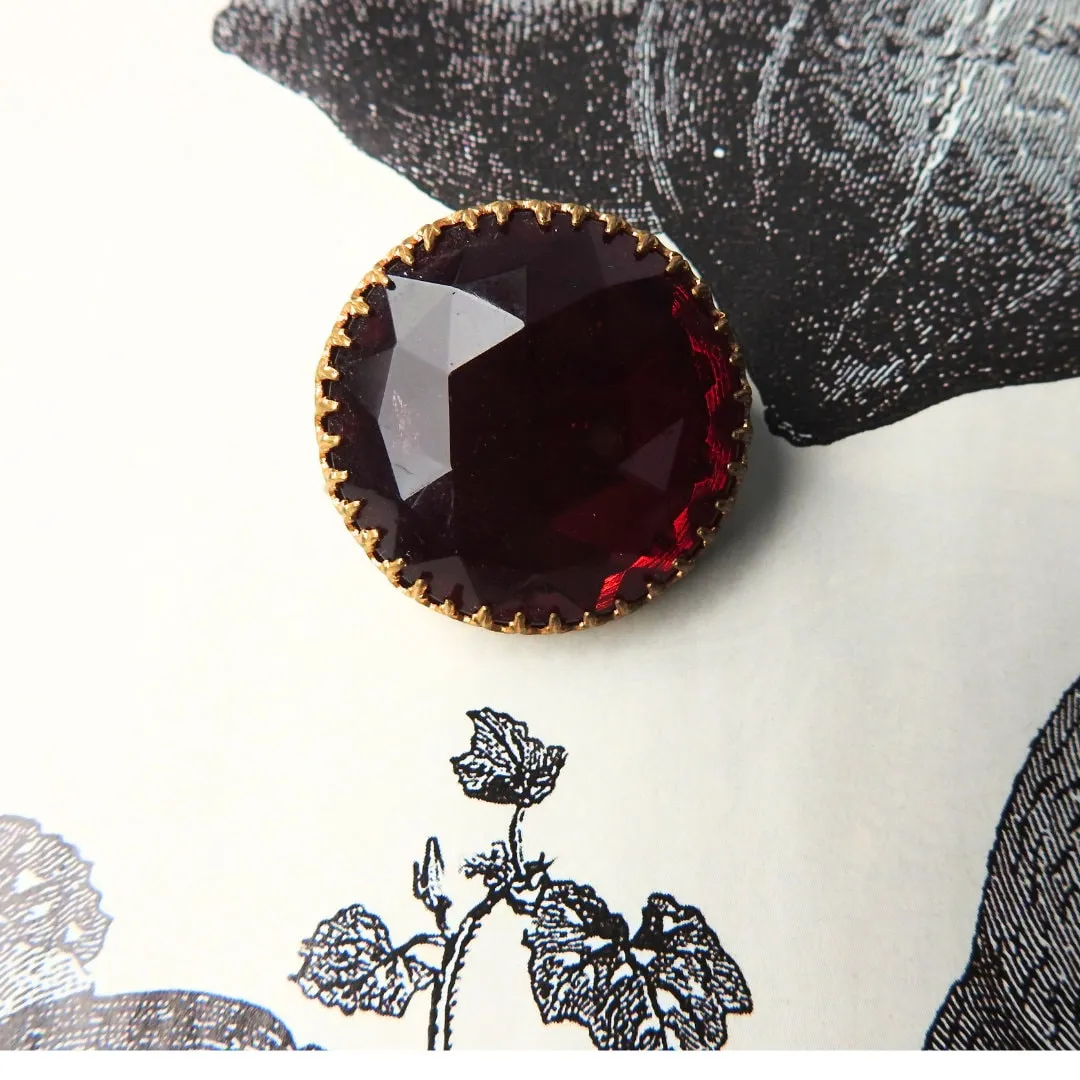 Red vintage crystal brooch