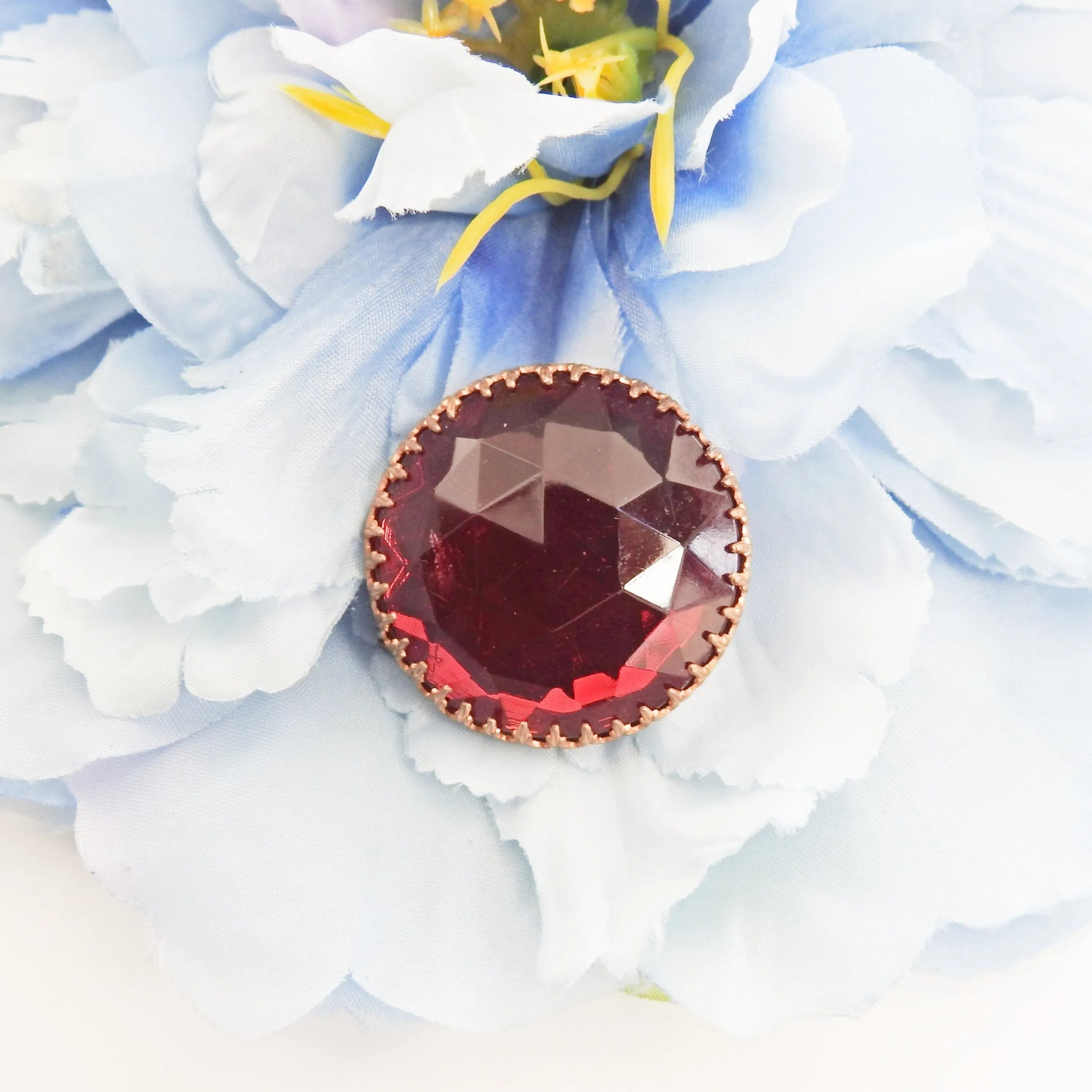 Red vintage crystal brooch