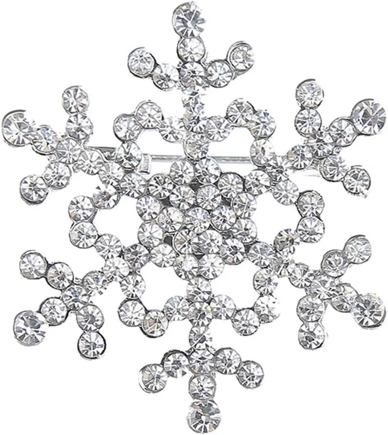 Rhinestone Christmas Snowflake Brooches for Women Marry Christmas Brooch Pins Christmas Wreath Brooch Winter Holiday Snowflake Brooch Pins Xmas Christmas Holiday Party