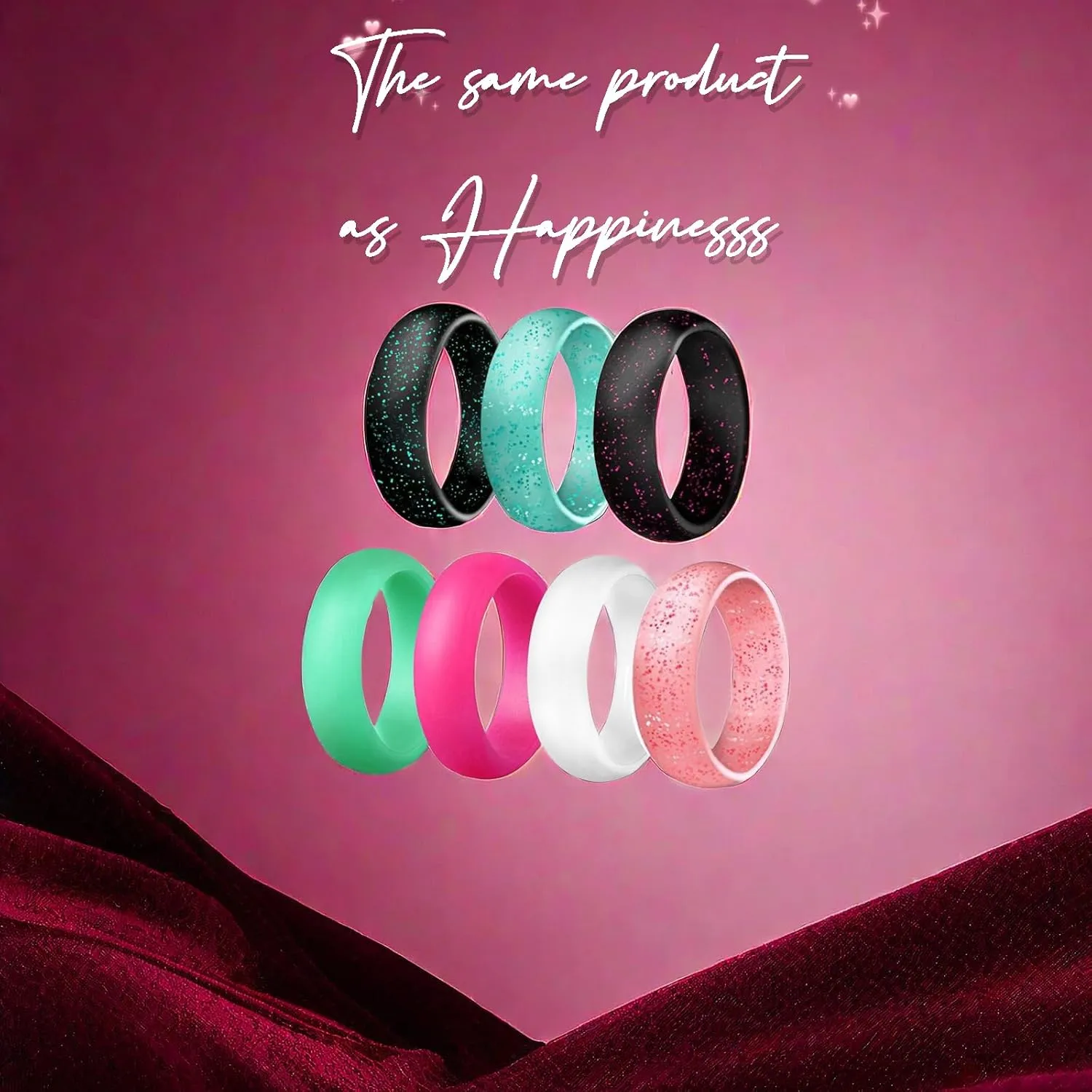 Silicone Ring Women Rubber Wedding Bands for her 5.7mm Wide,2mm Thick