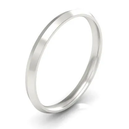 Thin Platinum Knife Edge Ring 2mm