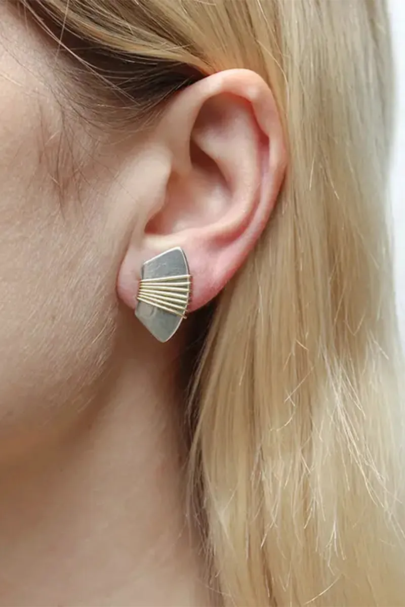 Wire Wrapped Fan Clip-On Earrings